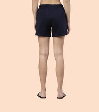 Load image into Gallery viewer, Enamor Drawstring Mid Thigh Length Mid Rise Basic Shorts - Relaxed Fit, Super Soft Cotton - E062 (Navy)

