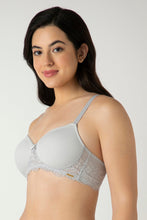 Load image into Gallery viewer, Amante Lace Elegance Padded Non-Wired Bra - Micro Chip 87701
