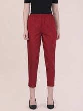 Load image into Gallery viewer, Go Colors Light Maroon Cotton Pencil Pant
