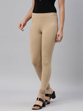 Load image into Gallery viewer, Go Colors Khaki Cotton Stretch Churidar
