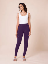 Load image into Gallery viewer, Go Colors Black Currant Cotton Stretch Churidar
