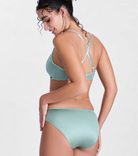 Load image into Gallery viewer, Enamor P184 Smooth Stretch Satin Bikini Panty for Women - Low Waist, Outer Elastic, Medium Coverage (Iceberg Green)
