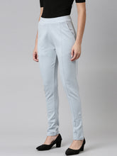 Load image into Gallery viewer, Go Colors Dusty Blue Roma Ponte Pants
