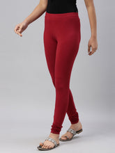Load image into Gallery viewer, Go Colors Light Maroon Cotton Stretch Churidar

