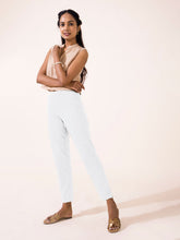 Load image into Gallery viewer, Go Colors White Cotton Stretch Kurti Pants
