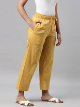 Load image into Gallery viewer, Go Colors Light Mustard Cotton Wide Leg Pants
