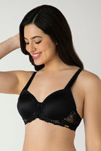 Load image into Gallery viewer, Amante Glam Lace Padded Wired Balconette Bra - Black 05301
