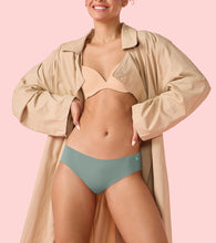 Load image into Gallery viewer, Enamor PB40 Innovations Invisi, All Day Comfort, Low Waist Bikini Panty for Women - No Visible Panty Lines, Sweat wicking, Free Cut, Regular Coverage -  Pack of 1 (Jadeite)

