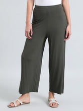 Load image into Gallery viewer, Go Colors Olive Viscose Knit Palazzo
