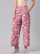Load image into Gallery viewer, Go Colors Medium Pink Woven Viscose Printed Palazzo
