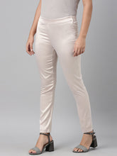 Load image into Gallery viewer, Go Colors Rose Gold Polyester Shiny Pants
