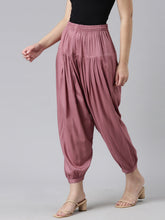 Load image into Gallery viewer, Go Colors Light Wine Woven Viscose Harem Pant

