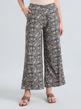 Load image into Gallery viewer, Go Colors Black Woven Viscose Printed Palazzo
