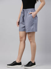 Load image into Gallery viewer, Go Colors Jeans Blue Linen Shorts
