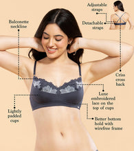 Load image into Gallery viewer, Enamor F144 Luxe Wirefree Balconette Bra - Padded, Medium Coverage
