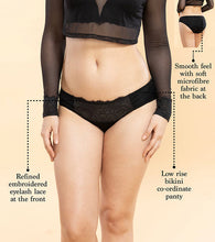 Load image into Gallery viewer, Enamor P141 Low Rise Bikini with Elegant Eyelash Lace and String Detailing for Chic Style
