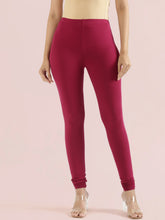 Load image into Gallery viewer, Go Colors Dark Fuchsia Cotton Stretch Churidar
