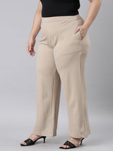 Load image into Gallery viewer, Go Colors Beige Roma Ponte Wide Pants
