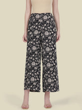 Load image into Gallery viewer, Go Colors Black Woven Viscose Printed Palazzo
