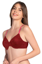 Load image into Gallery viewer, Amante Lace Dream Padded Wired Lace Bra - Neon Pink_Mar 82701
