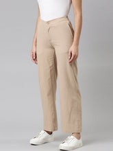 Load image into Gallery viewer, Go Colors Beige Cotton Stripes Cargo Pant
