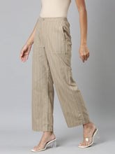 Load image into Gallery viewer, Go Colors Beige Cotton Stripes Cargo Pant
