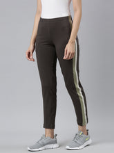 Load image into Gallery viewer, Go Colors Silver Grey Cotton Stretch Side Stripes Track Pant
