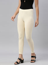 Load image into Gallery viewer, Go Colors Banana Cotton Stretch Ankle Length Leggings
