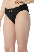 Load image into Gallery viewer, Amante Sheer Luxe Bikini Panty - Black &amp; Stucco 101901
