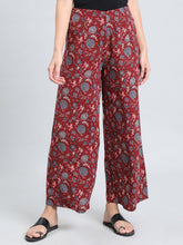 Load image into Gallery viewer, Go Colors Red Woven Viscose Printed Palazzo
