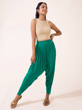 Load image into Gallery viewer, Go Colors Bottle Green Viscose Stretch Patiala
