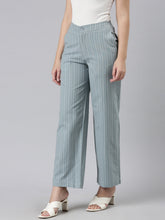 Load image into Gallery viewer, Go Colors Blue Cotton Stripes Cargo Pant
