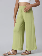 Load image into Gallery viewer, Go Colors Light Pista Viscose Stretch Knit Palazzo
