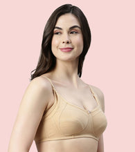 Load image into Gallery viewer, Enamor Innovations Eco-Melange Cotton, Women's Nursing Bra -  Sectioned Lift and Support, Non Padded, Wirefree, High Coverage - MT02 (Skin)
