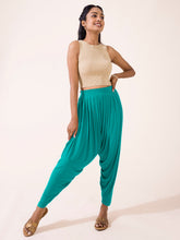 Load image into Gallery viewer, Go Colors Peacock Green Viscose Stretch Patiala
