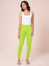 Load image into Gallery viewer, Go Colors Bright Green Cotton Stretch Churidar
