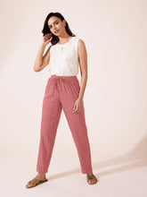 Load image into Gallery viewer, Go Colors Dusty Pink Woven Viscose Casual Pants
