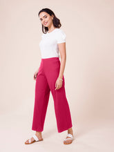 Load image into Gallery viewer, Go Colors Dark Rose Drop Needle Fabric Rib Palazzo
