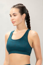 Load image into Gallery viewer, Amante Energize Medium Impact Round Neck Sports Bra - Squigly Line Print 98701
