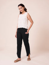 Load image into Gallery viewer, Go Colors Black Cotton Stretch Dhoti Pant
