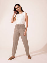 Load image into Gallery viewer, Go Colors Beige Woven Viscose Casual Pants

