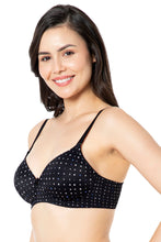 Load image into Gallery viewer, Amante Smooth Charm Padded Non-Wired T-Shirt Bra - Black Dot Print 10606
