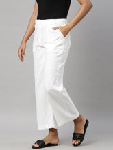 Load image into Gallery viewer, Go Colors White Linen Cargo Pants
