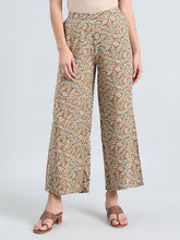 Load image into Gallery viewer, Go Colors Green Woven Viscose Printed Palazzo
