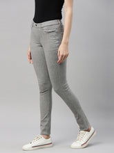 Load image into Gallery viewer, Go Colors Grey Melanges Cotton Polyester Super Stretch Jeggings
