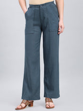 Load image into Gallery viewer, Go Colors Dark Teal Linen Cargo Pants
