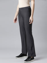Load image into Gallery viewer, Go Colors Silver Grey Nylon Stretch Bell Bottom
