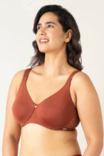 Load image into Gallery viewer, Amante Mystic Curves Non-padded Wired Minimizer Bra - Mahogany
