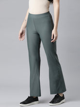 Load image into Gallery viewer, Go Colors Olive Green Nylon Stretch Bell Bottom
