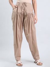 Load image into Gallery viewer, Go Colors Beige Cotton Salwar
